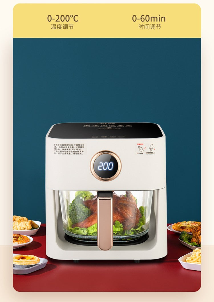8L Air fryer new smart oven household touch transparent and visual automatic oil-free electric fryer Kitchen appliances