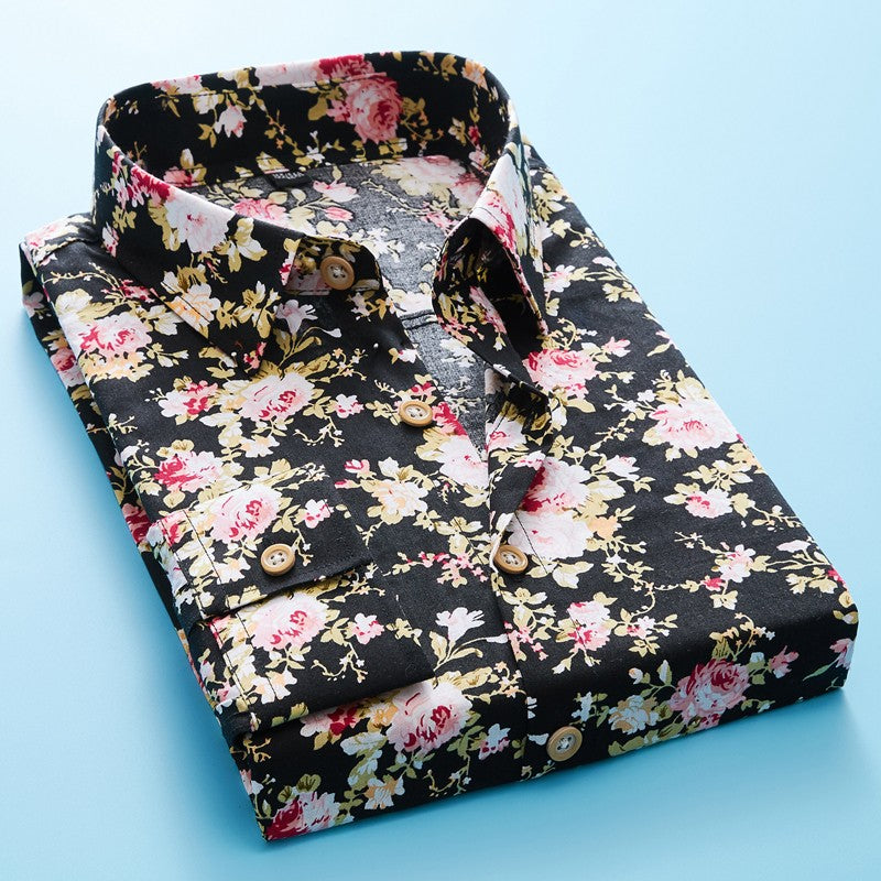 Size M- 5XL 2024 New Summer Mens Long Sleeve Hawaiian Shirts Cotton Casual Floral Shirts Wave Regular Mens Clothing Fashion CS11