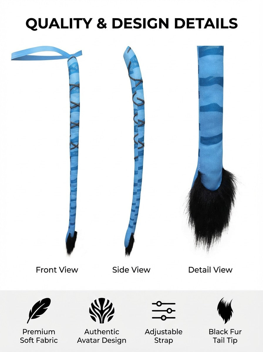 Jake Sully Neytiri Cosplay Fantasy Elf Ears Tail Costume Accessories Avatar The Way of Water Role Adult Halloween Carnival Props