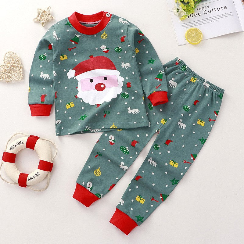 2025 New Baby Cotton Two-piece Set Home Clothes Children Class Suit Boys Girls Pajamas Set Kids Long T-shirt + Pants