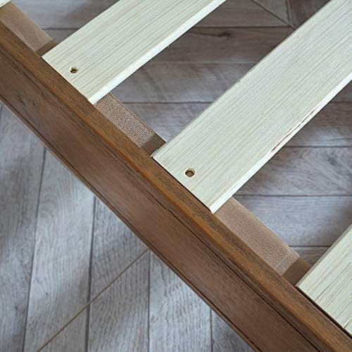 12 Inch Solid Wood Bed Frame Rustic Style Eliminates The Need for a Boxspring, Natural Finish, King