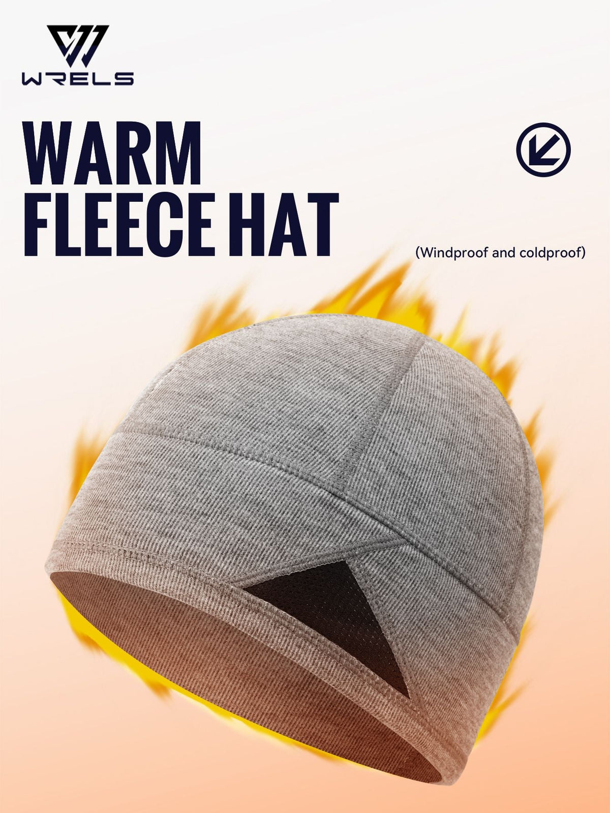 WRELS Warm Beanie Knitted Skull Cap Fashion Winter Hat Thermal Fleece Lined Sports Hat Windproof Sweat Absorbing Sports Hat