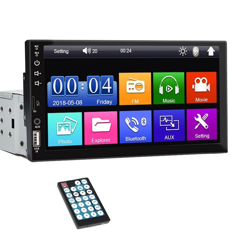 7 Inch Car Radio 1 Din MP5 Player Touch Screen Multimedia FM ISO Power Aux Input USB Bluetooth Mirror Link Universal Autoradio