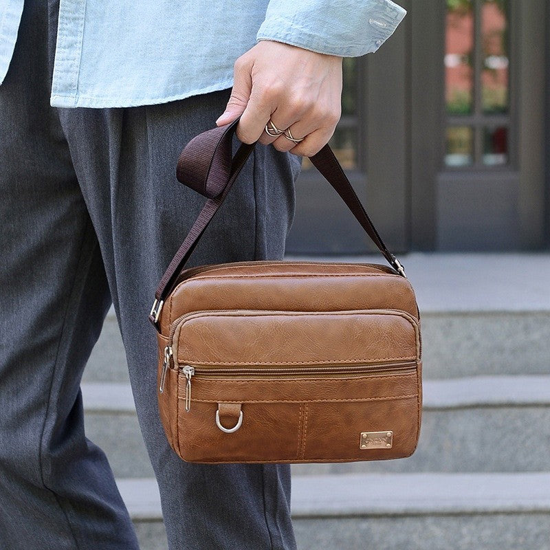 Men's PU Leather Crossbody Shoulder Bags High quality Tote Fashion Business Man Messenger Bag Leather Bags fanny pack