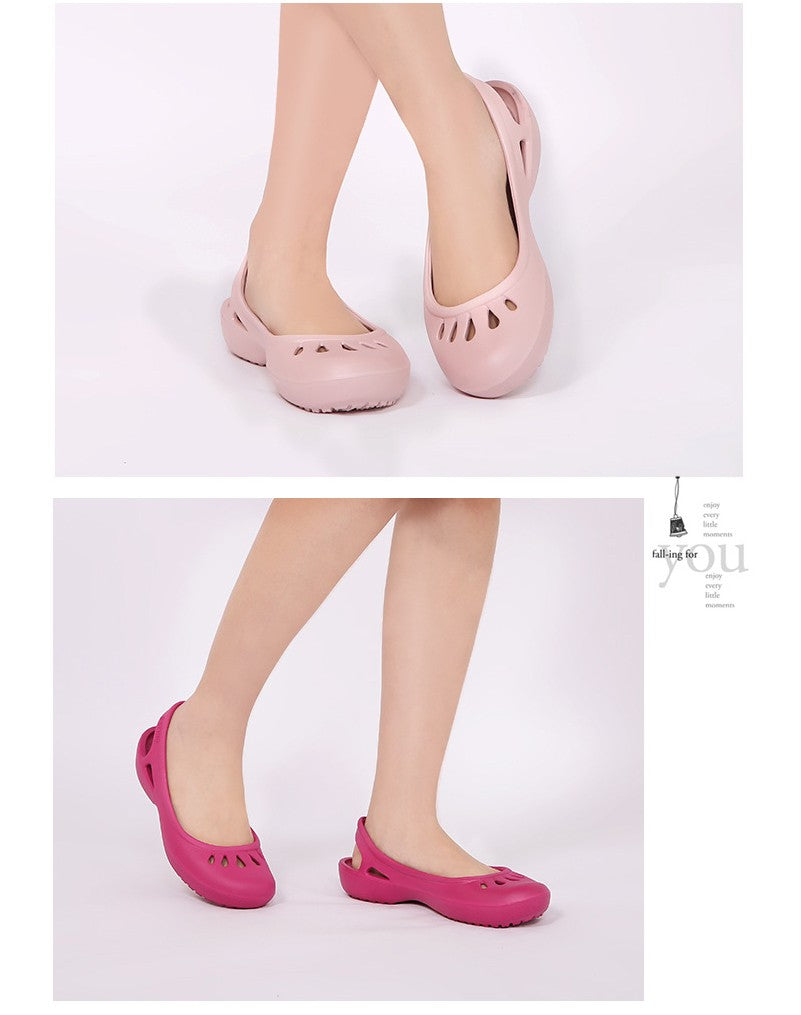 Certified Satihu Summer New Lightweight Anti Slip Hole Shoes Clog For Women's Flat Bottom Sandals Nurse Outdoor Beach Jelly