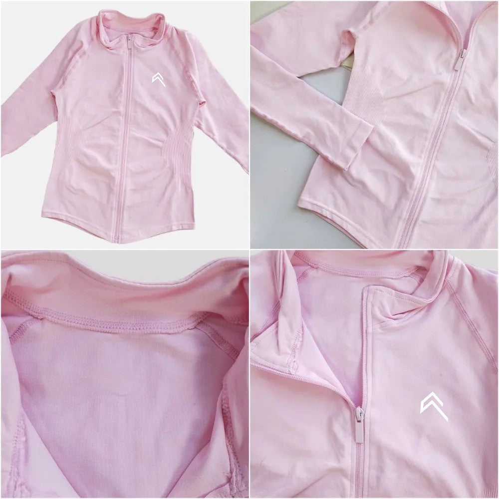 Oner Active Women's Comprehensive Training Jacket Yoga Jacket Gym Jacket Long Sleeve Zipper Tight Plastic Waistband Daily Jacket
