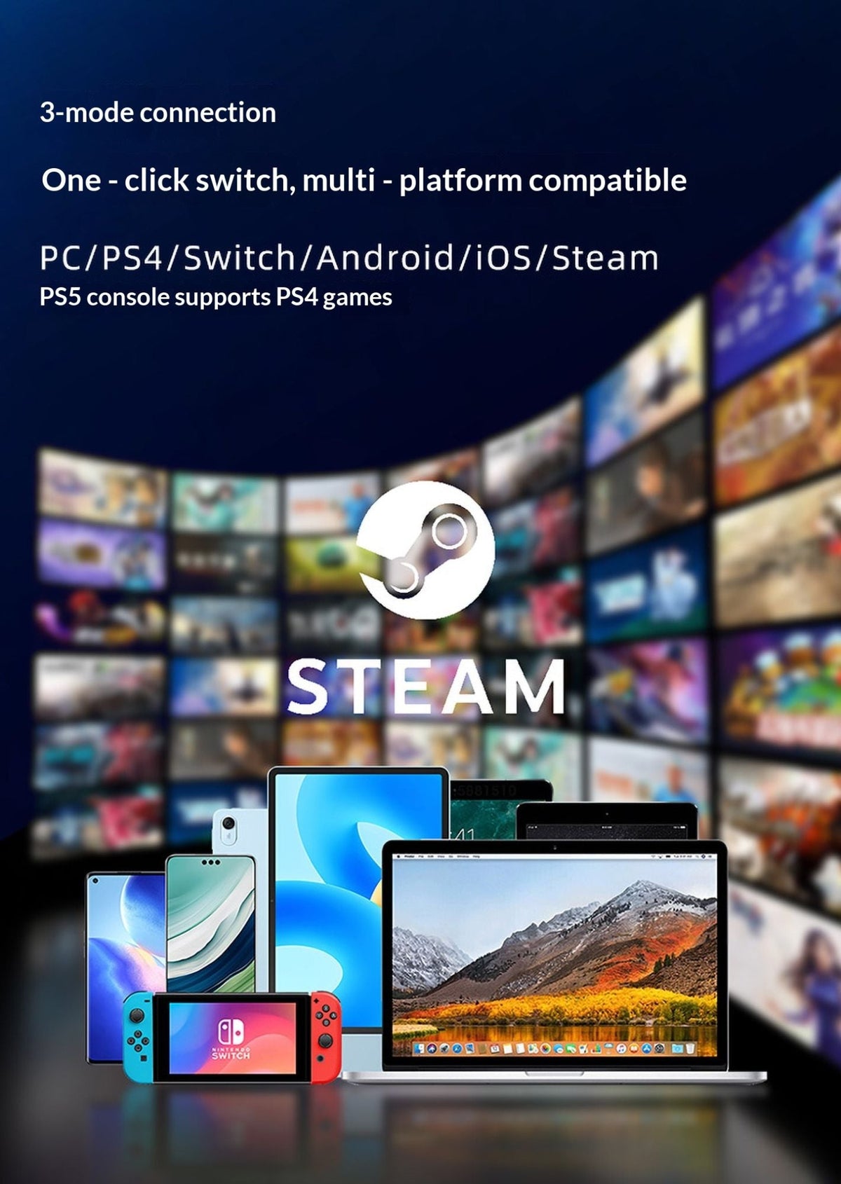 AceGamer D4 Wireless Gaming Controller Symmetric Bluetooth 2 4G Custom Js13pro Joystick for PS4/Pc/Steam/Switch2 Fps Gamers Gift