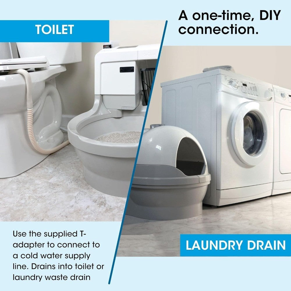 Self-Cleaning, Fully-Flushing, Automatic Cat Litter Box
