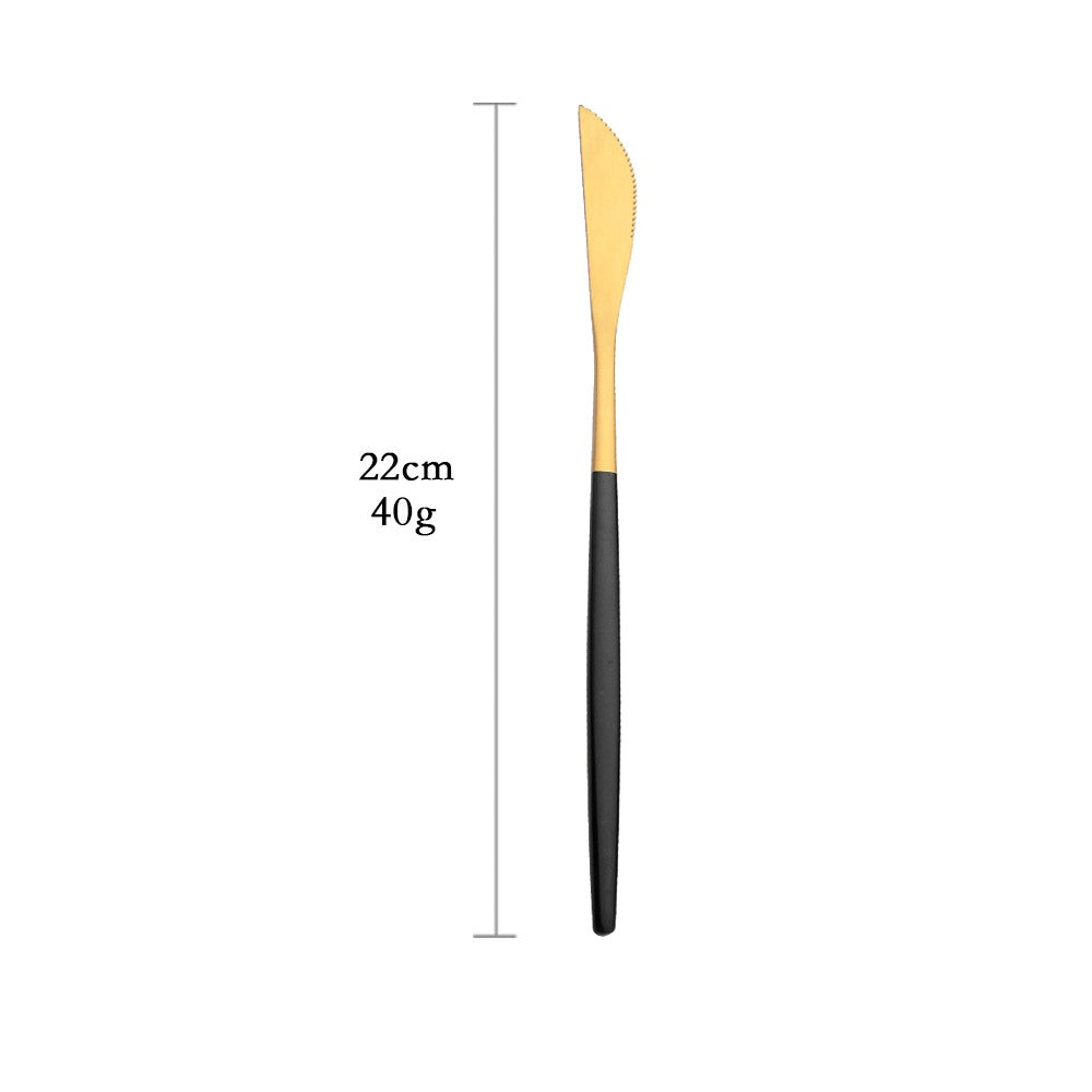 Tableware Stainless Steel Black Gold Flatware Cutlery Set Dinnerware Dinner Knife Coffee Spoon Fork Salad Fork Spoon Silverware