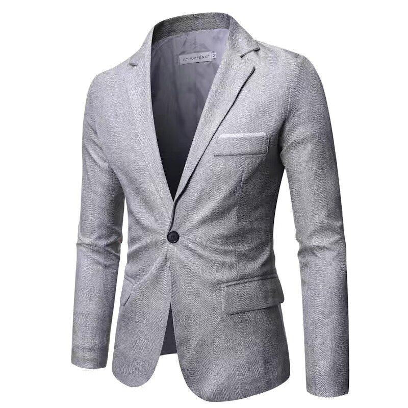 Blazer Pattern Versatile Wedding Men Fashion Business Gentleman Herringbone British Style Professional Casual Performance Blazer