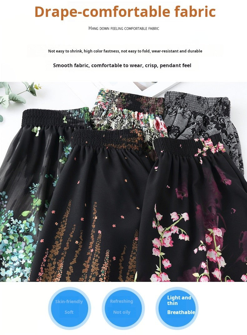 Women's Plus Size Half Skirt 2024 Summer New Bohemian Style Printed Pleated Skirt Fashionable Spring Women's Clothing