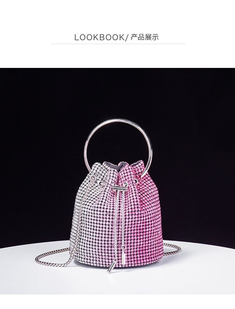 Women's bag 2024 a w bucket bags Women's inlaid diamond bag Fashion dinner women luxury single shoulder designer handbags