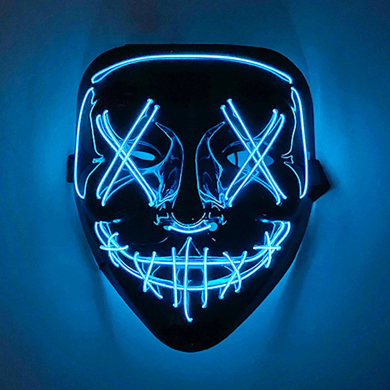 Scary Wireless Glowing LED Mask Halloween Party Supplies Neon Purge Mask Cosplay Luminous Face Masks Carnival Festival Props