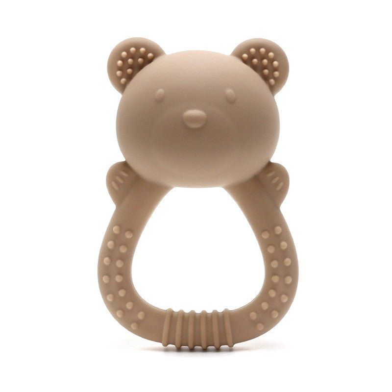 Hot sale cute bear baby rattle silicone teether 0-1 year toy