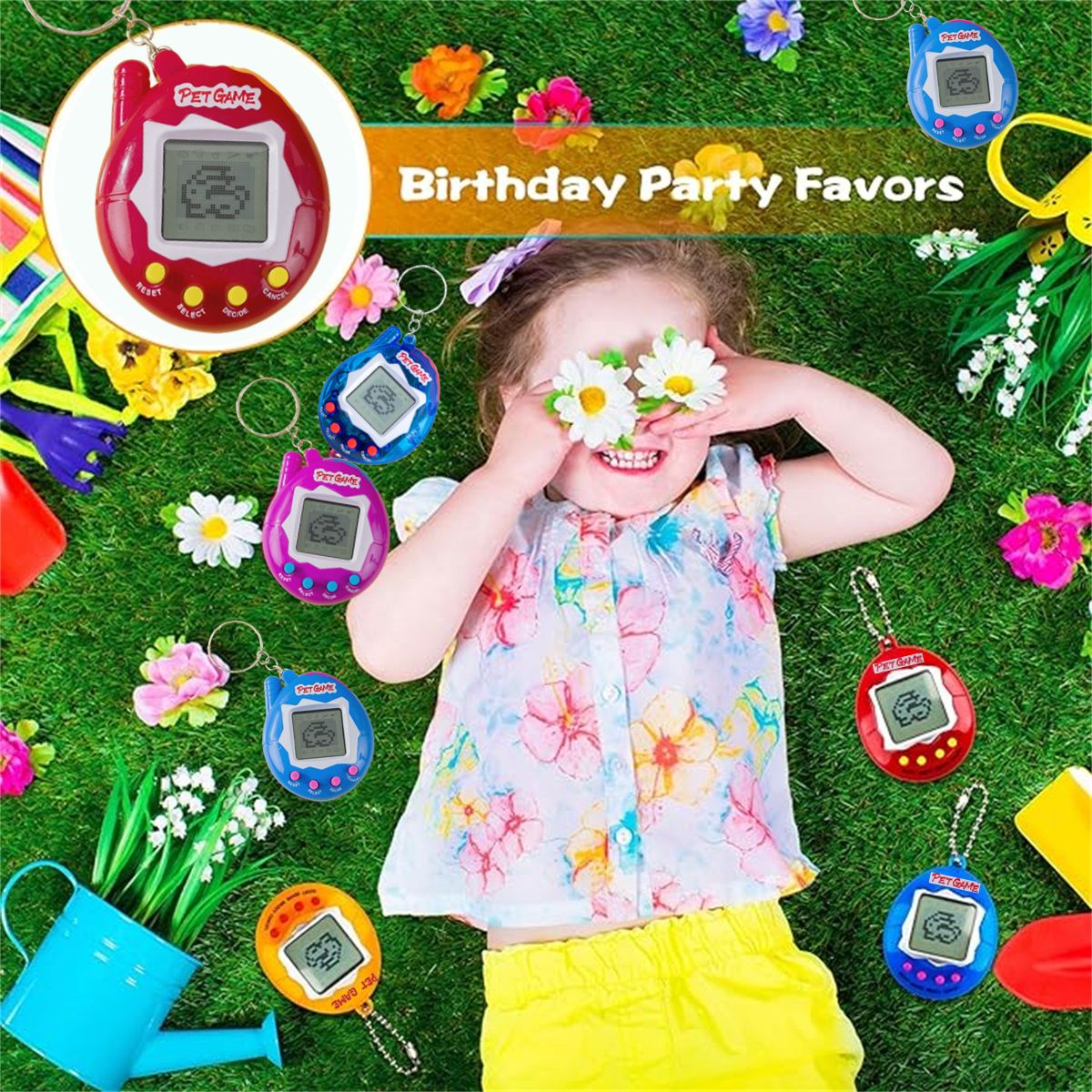 6-48PCS Virtual Pet Keychain Digital Pet Electronic Handheld Game Video Game Party Birthday Nostalgic 90s