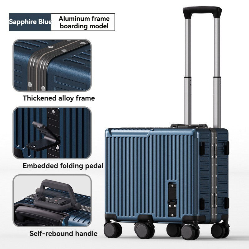 Children's luggage, a 20-inch aluminum frame carry-on suitcase for girls, a boy's travel code suitcase for kids