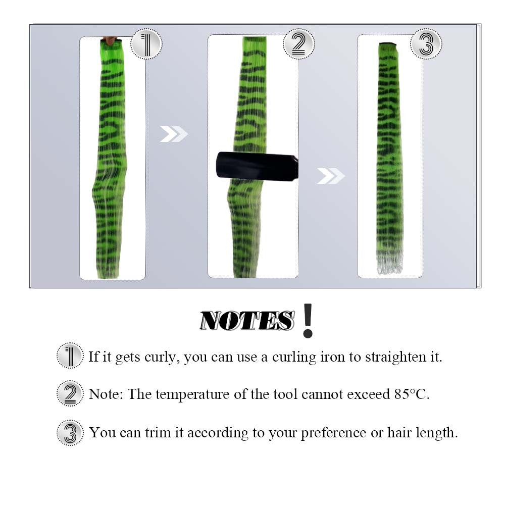 7pcs/set 18inch feather hair extensions invisible hair clips synthetic fiber uniform striped texture hair accessories party