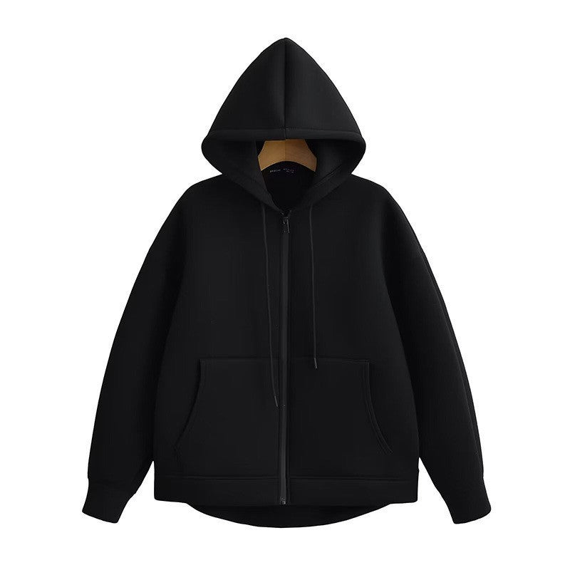 Women's Jackets With Hood Big Pocket Zipper Women Top Long Sleeve Women's Coat Loose Outerwear Winter Coats Black Jacket