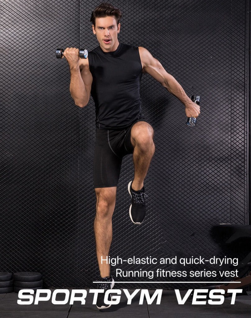 1pcs Men Vest Running Shirt Boys Soccer Shirts Men's Jersey Sportswear Mens Jogging Quick Dry Compression Fitness Top clothe