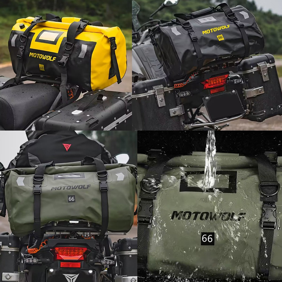 Universal Motorcycle Waterproof Tail Bags Back Seat Bags Cycling Camping Travel Bag Motorbike Scooter Sport Luggage Pack 66L 40L