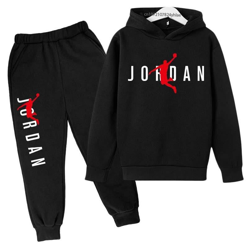 Children Spring Autumn Hoodie Pants Two Piece Suit Boys And Girls Outdoor Sports Set Kid Casual Pullover basketball Coat