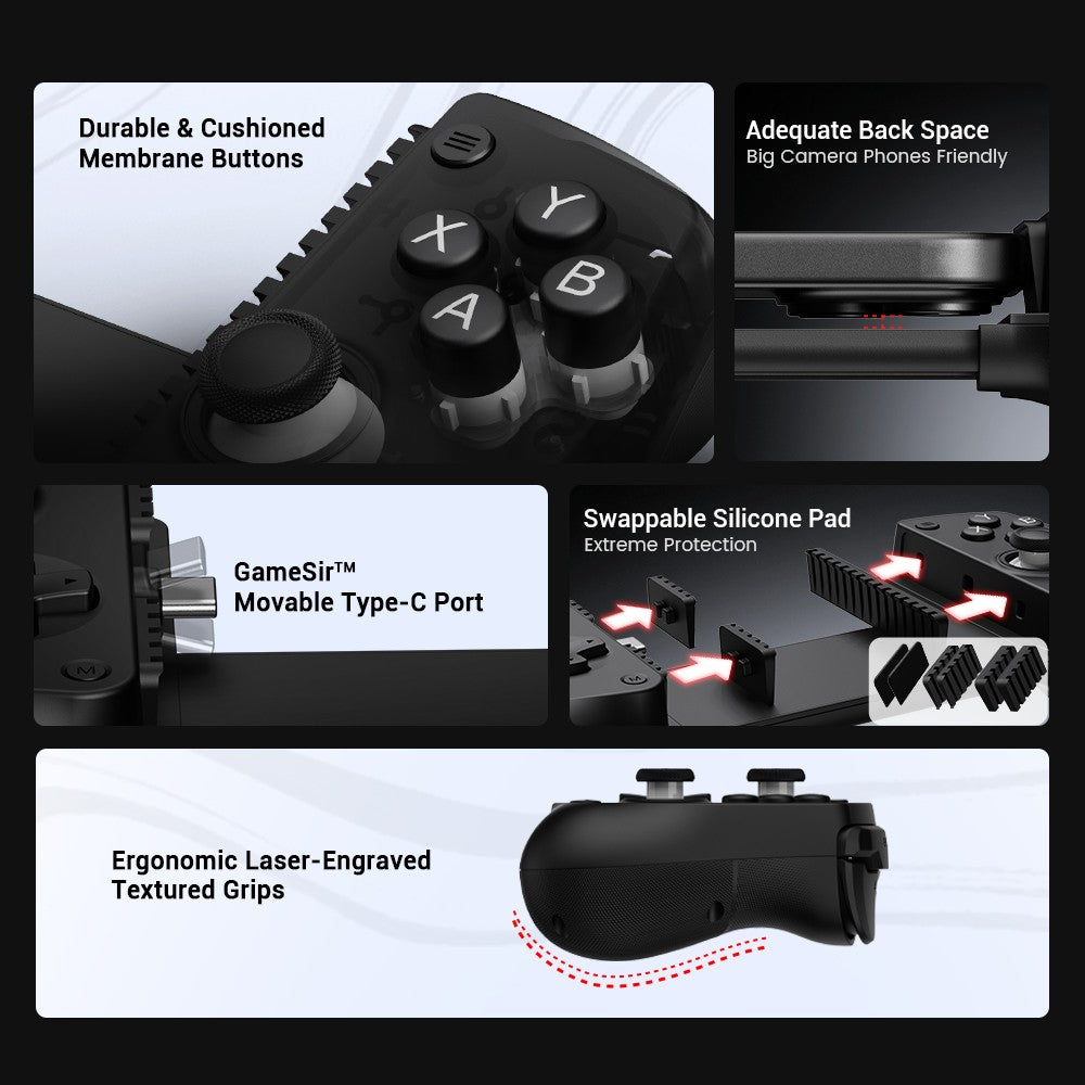 GameSir X5 Lite Type-C Wired Mobile Game Controller with Hall Effect Joystick for iphone 15/ Android/ipd mini/Y700