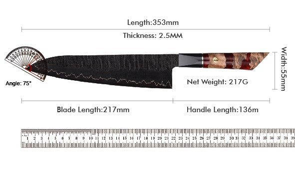 Kitchen Knife Set 1-6PC Damascus 3-layer cladding Steel knives Kitchen Accessories Professional Chef knives Cooking Tools