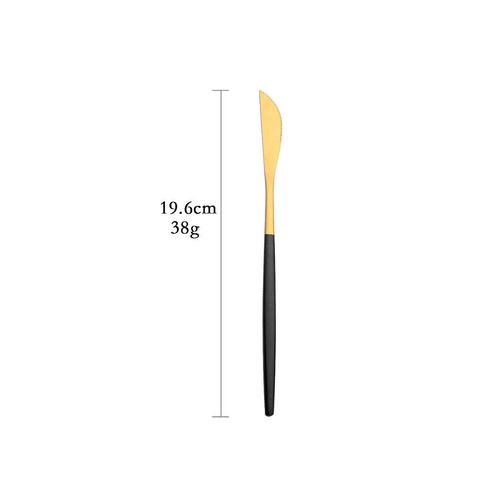 Tableware Stainless Steel Black Gold Flatware Cutlery Set Dinnerware Dinner Knife Coffee Spoon Fork Salad Fork Spoon Silverware