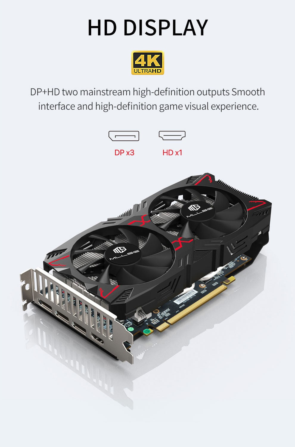 MLLSE Graphics Card RX 5500 8gb Placa De Video Gaming 7NM 128bit GDDR6 8Pin PCI Express 4.0 x 8 1717MHz DP*3 Desktop