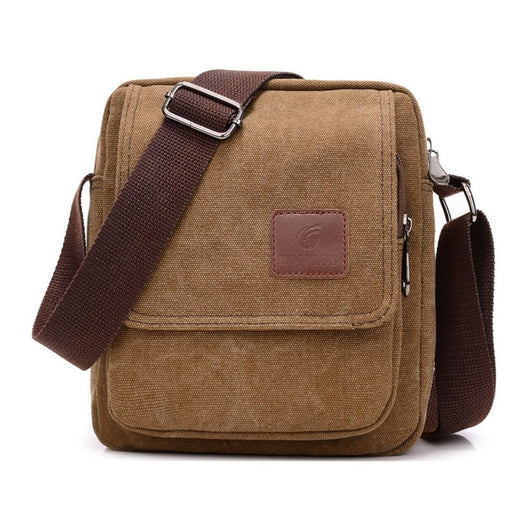 Vintage Canvas Men Crossbody Bag Anti-theft Large Capacity Outdoor Small Bag Wear-resistant Business Cashier Wallet Shoulder Bag