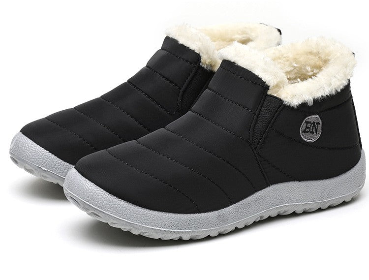 Women Boots Waterproof Winter Boots Fur Shoes Women Slip On Ankle Boots Snow Botas Mujer 2025 Winter Shoes Couple Short Boot