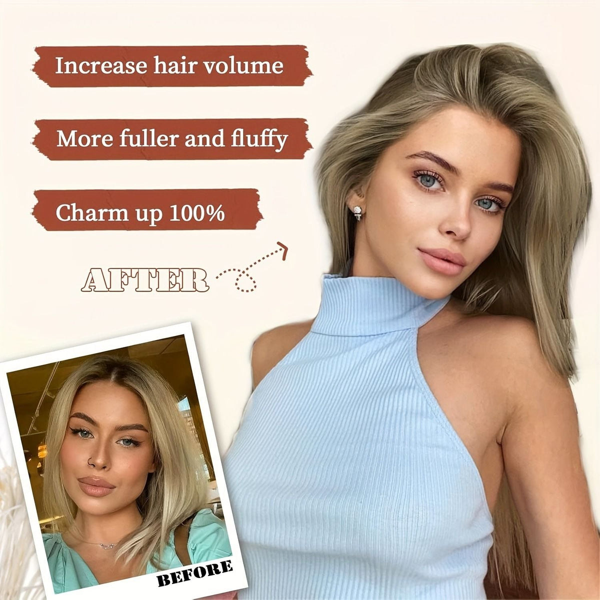 4pcs Synthetic Hair Toppers For Women - Short Thick Hairpieces With Invisible Clips - Hair Extension For Thinning Hair Adding Vo