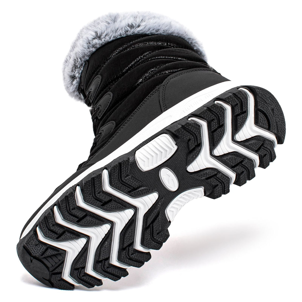 HOBIBEAR Womens Winter Snow Boots Waterproof Outdoor Warm Faux Fur Lined Shoes Non-Slip Lace-Up Boots
