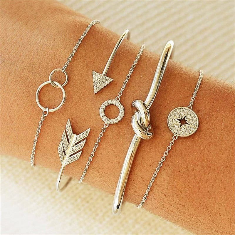 Cuban Chain Bracelet Set for Women, Gold Color, Boho Retro, Thick Twist, Trendy Quality Jewelry Gifts, 11Pcs, 2024