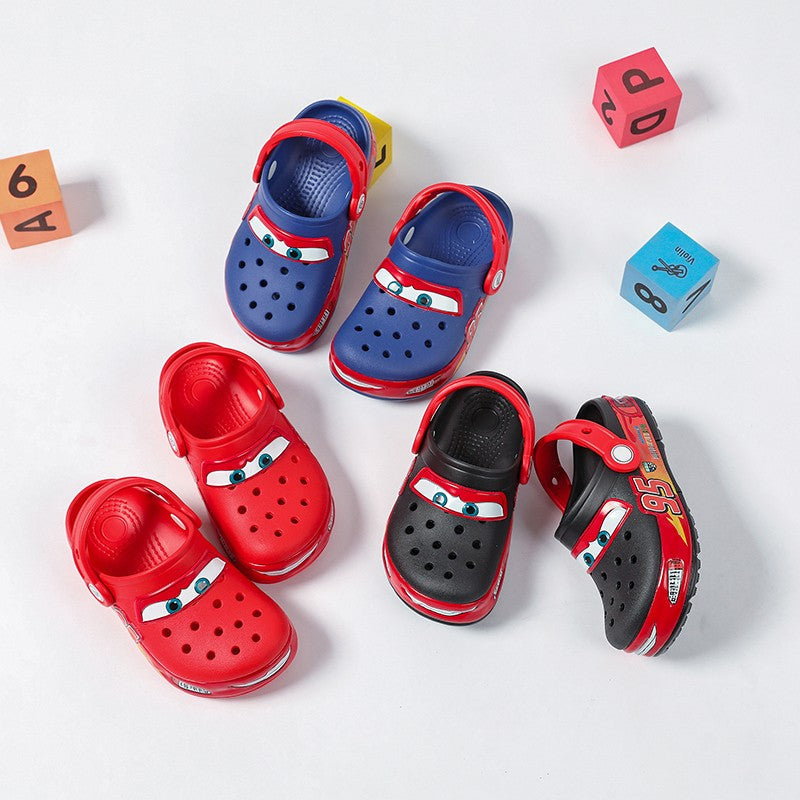 Disney Mcqueens Pixar Cartoon Solid Waterproof Slippers Hole Sandals Outdoor Sand Sandals Casual Breathable EVA Adult Shoes Gift