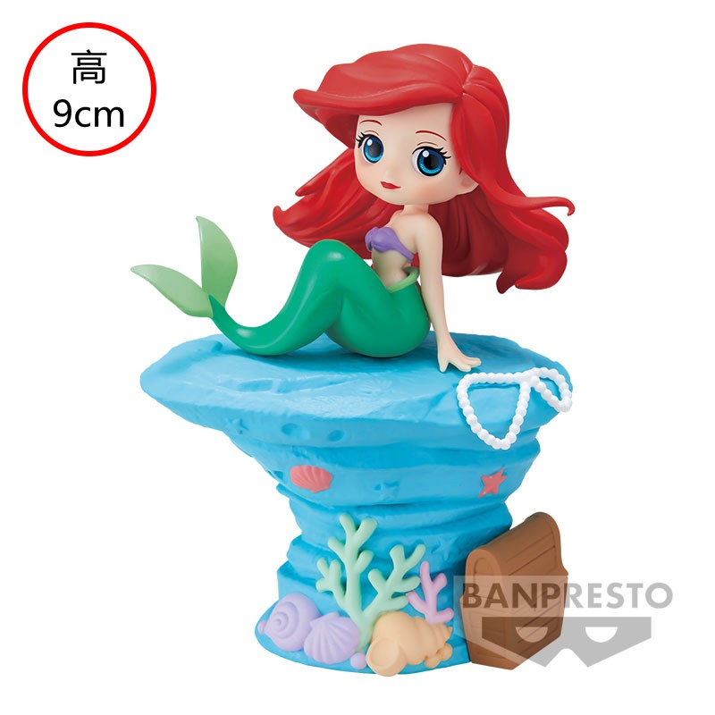 Bandai Disney The Little Mermaid Anime Qposket Characters Ariel Glitter Line Action Figure Collectible Model Toys Birthday Gift