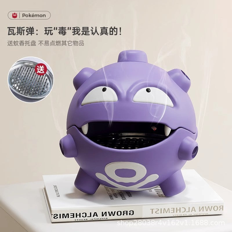 Cartoon Koffing Mosquito Coil Tray Anime Gastly Indoor Incense Holder Cute Bedroom Grimer Figure Desktop Car Decoration Gas Toy