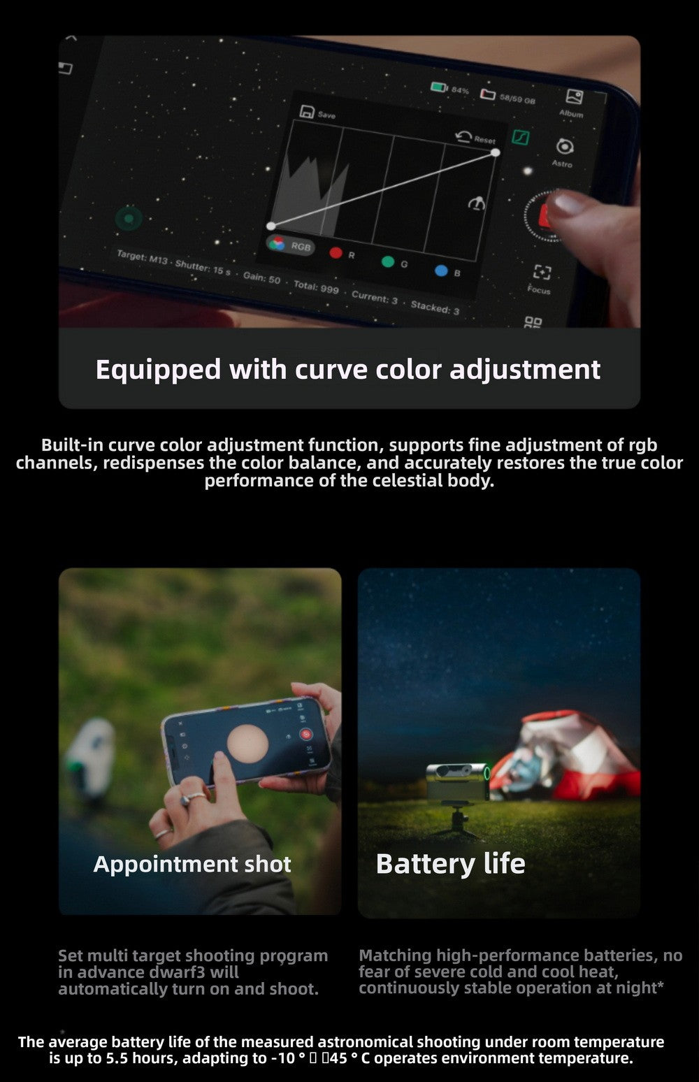 DWARFLAB DWARF 3 Smart Astronomical Telescope, Professional, High Magnification, High Definition, Stargazing, Photography