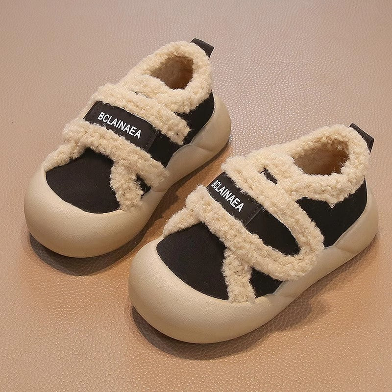 2025 Children's Cotton Shoes Winter New Style Thickened Warm and Comfortable Girls' Soft Bottom Fashion Retro Boys' Casual Shoes