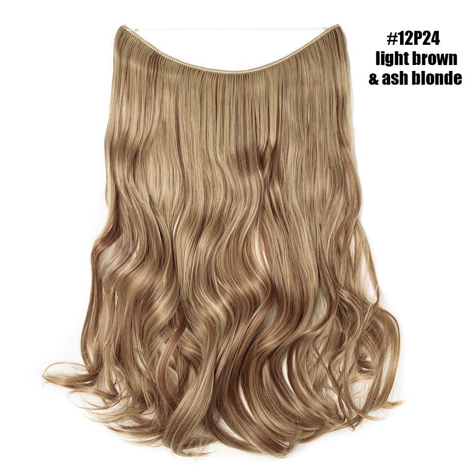 BENEHAIR Synthetic Invisible Wire No Clips In Hair Extensions Secret Fish Line Hairpieces Hair Extensions Fake Hair For Women