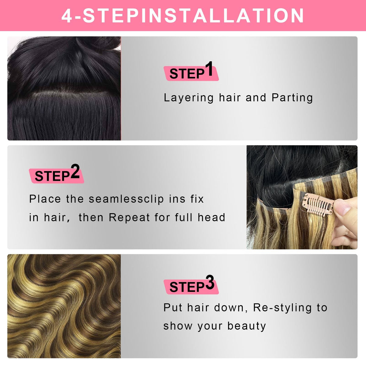 16-30Inch Clip In Human Hair Extensions Natural Brazilian Remy Blonde 613 Clip Ins 100% Human Hair Extension Real 9pcs/set Clip