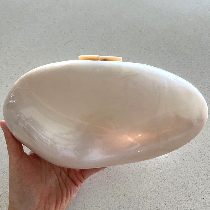 Pearl Acrylic Evening Bags Designer Luxury Clutch Purse Mini Women's Wallet Shell Chain Shoulder Crossbody Wedding Party Handbag