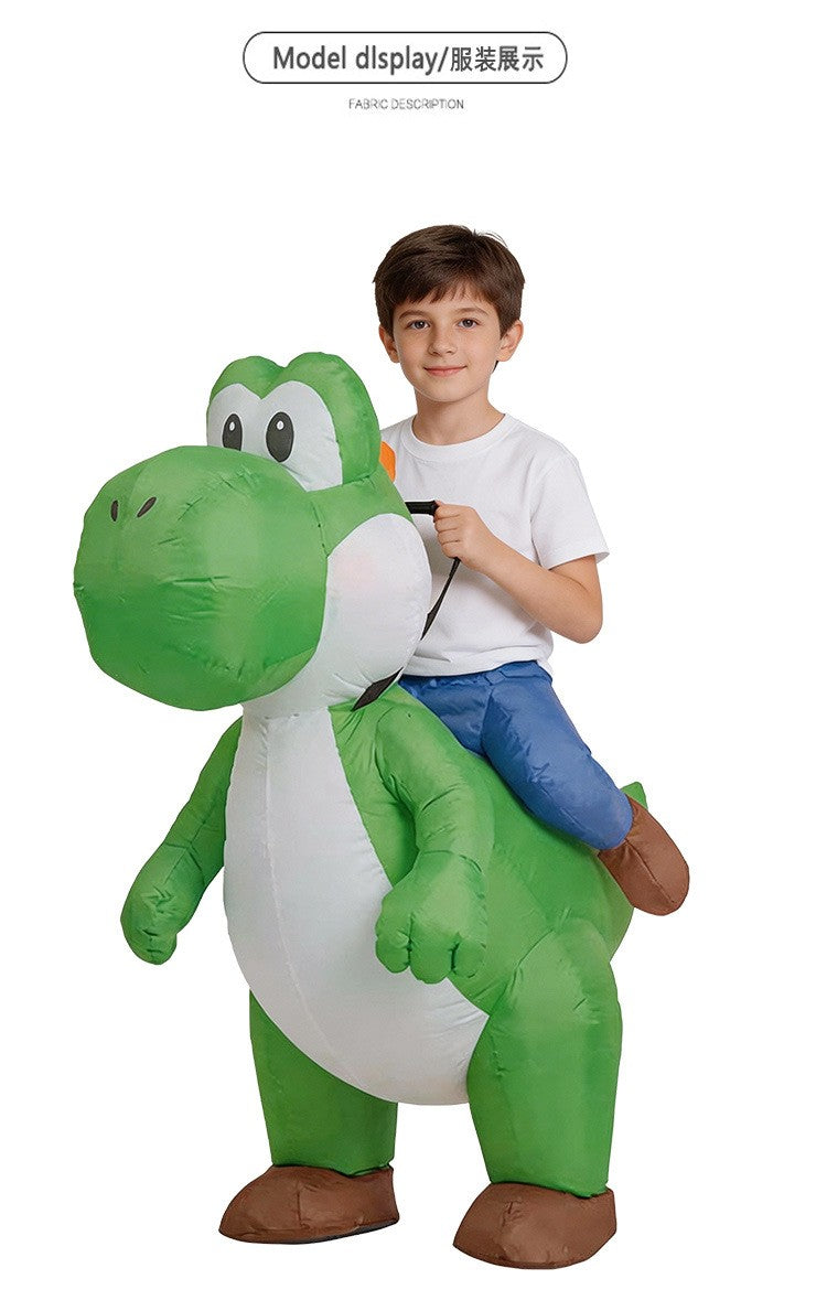 Anime Super Brother Yoshi Cosplay Inflatable Dinosaur Costume Halloween Carnival Party Outfit Quick Inflation Suit For Men Women