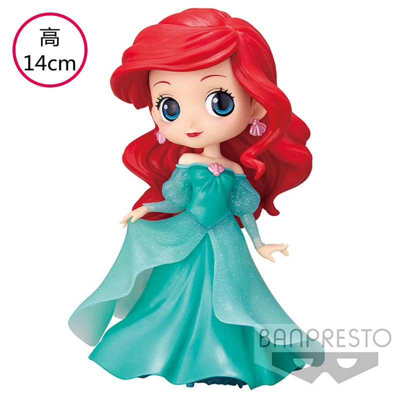 Bandai Disney The Little Mermaid Anime Qposket Characters Ariel Glitter Line Action Figure Collectible Model Toys Birthday Gift