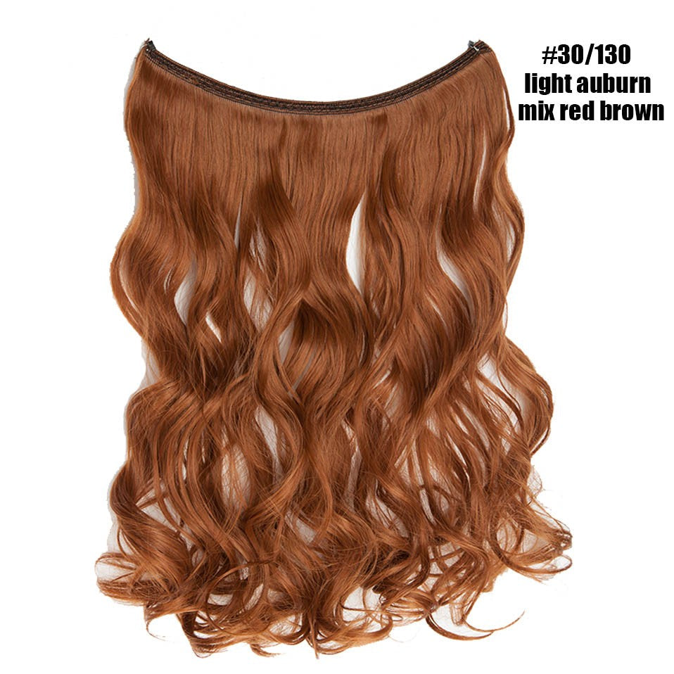 BENEHAIR Synthetic Invisible Wire No Clips In Hair Extensions Secret Fish Line Hairpieces Hair Extensions Fake Hair For Women