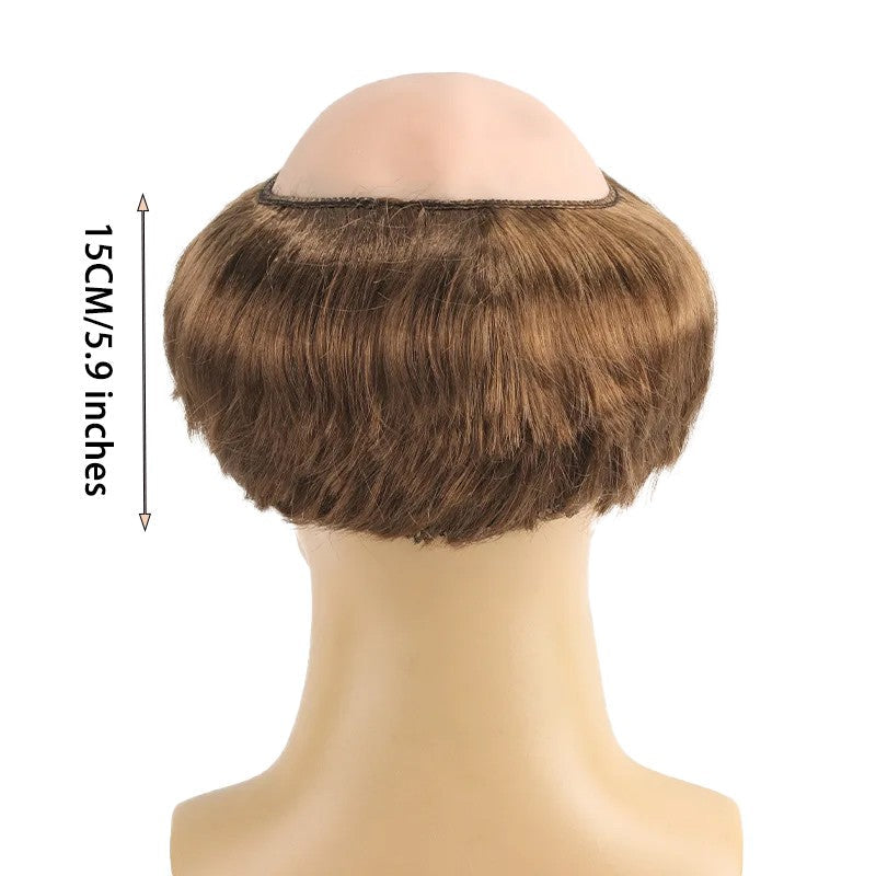 Fun Bald Cosplay Synthetic Hair Monk Wig, Novel Brown, Suitable For Halloween And Christmas-Themed Parties, 6-Inch Bald Wig