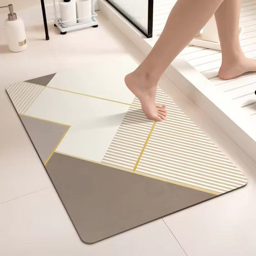 Anti-slip Rubber Door Water Absorbent Modern Rug Set Diatomite Bath Mats for Home Kitchen Bathroom Novelty Pattern Carpet