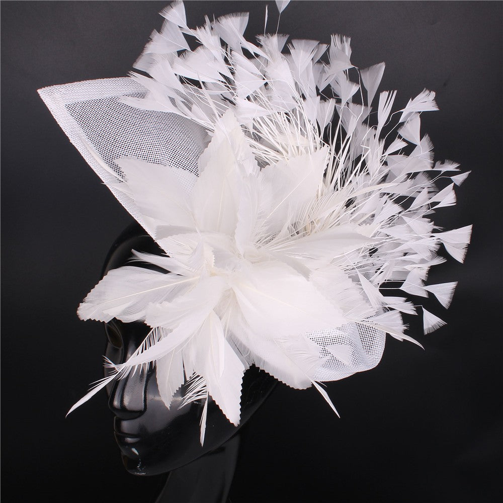 Royal Blue Gorgeous Fascinator Hat With Clips Elegant Women Fancy Feathers Wedding Hats Bridal Hair Accessories Lady Millinery
