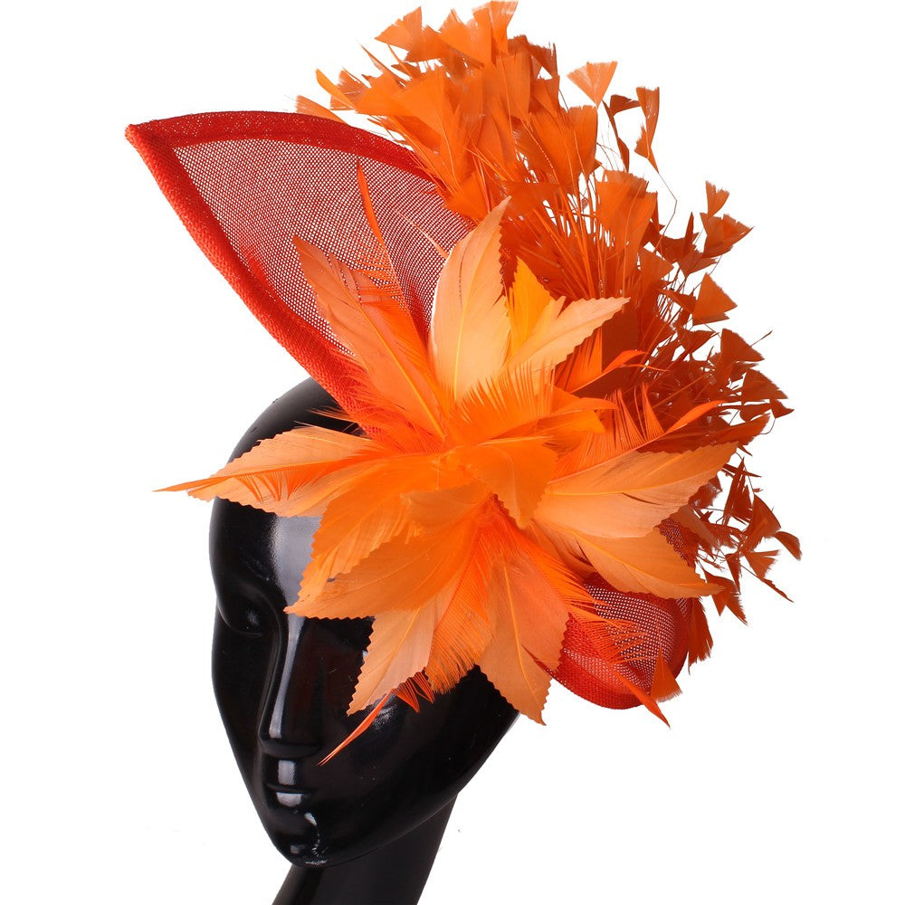 Royal Blue Gorgeous Fascinator Hat With Clips Elegant Women Fancy Feathers Wedding Hats Bridal Hair Accessories Lady Millinery