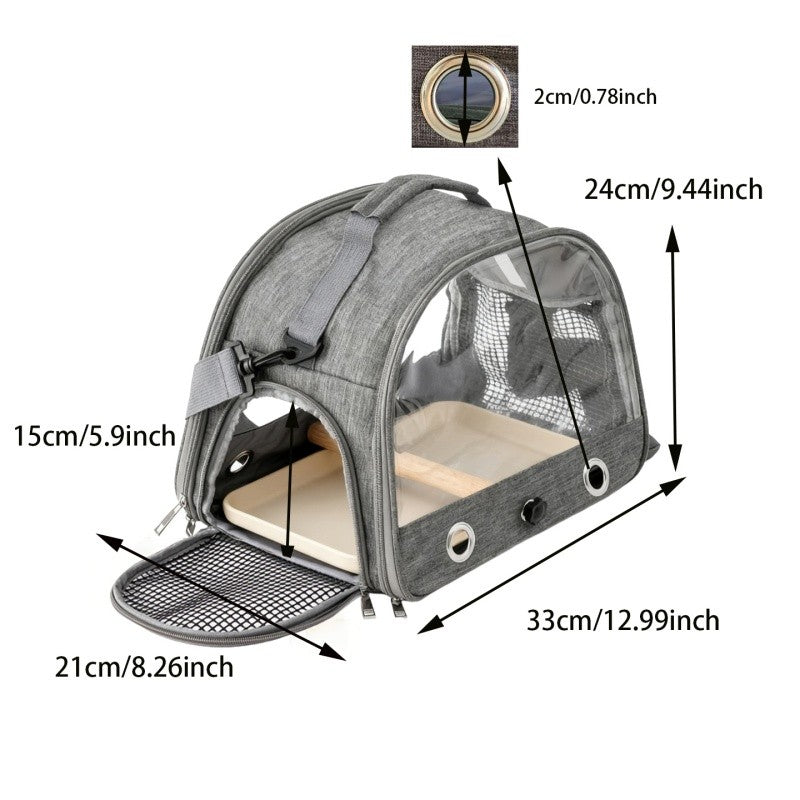 Portable Foldable Bird Cage Equipped with plastic chassis Handheld small pet bag Suitable for Parrot Hamster Hedgehog Chipmunk